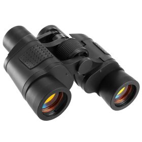 Portable HD Binoculars With FMC Lens Low Light Night Vision Telescope For Bird Watching Hunting Sports Events Concerts Adventure With Shoulder St (Option: BLACK)